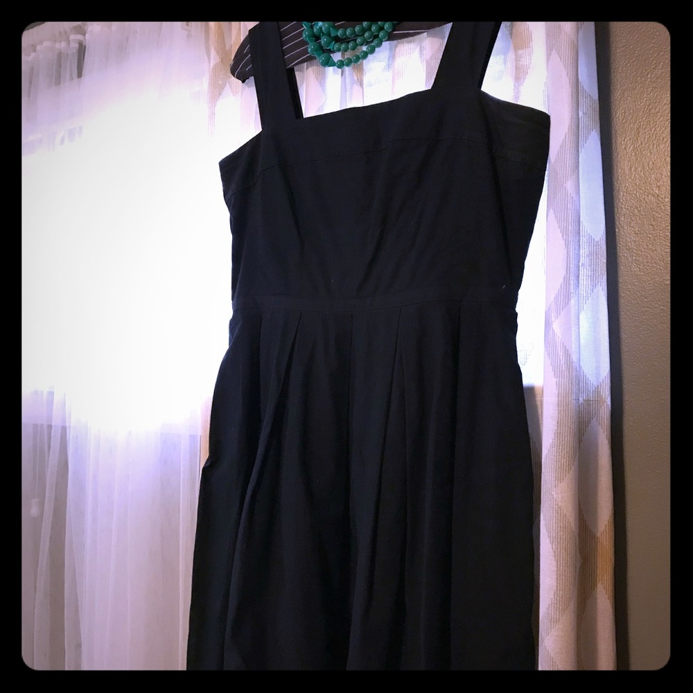 Black Gap Fit & Flare Cotton Sundress